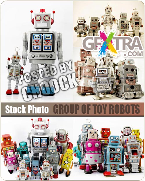 Group of Toy Robots 5xJPG