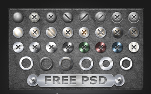 Bolts and Button Psd File for Photoshop