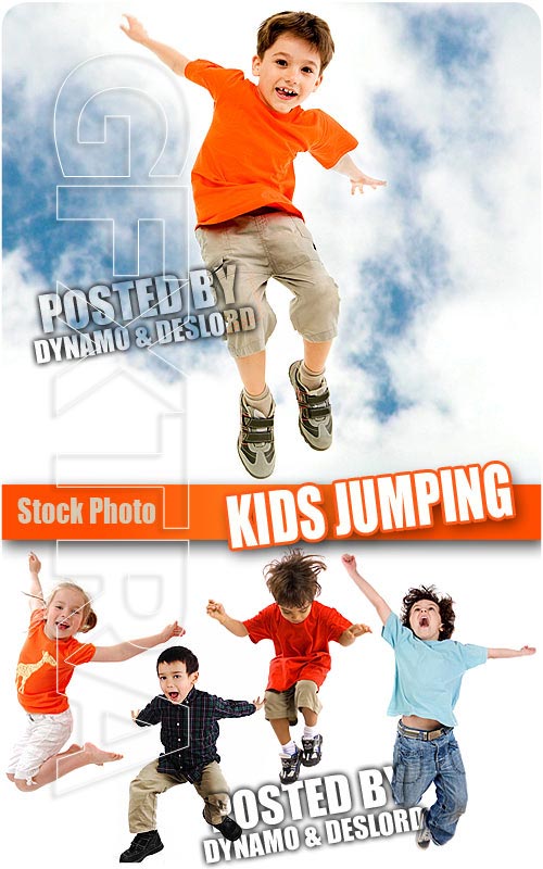 Kids jumping - UHQ Stock Photo