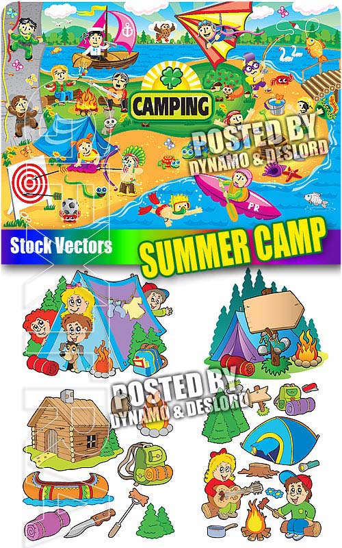 Summer camp - Stock Vectors