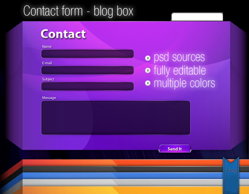 Stylish contact form in PSD