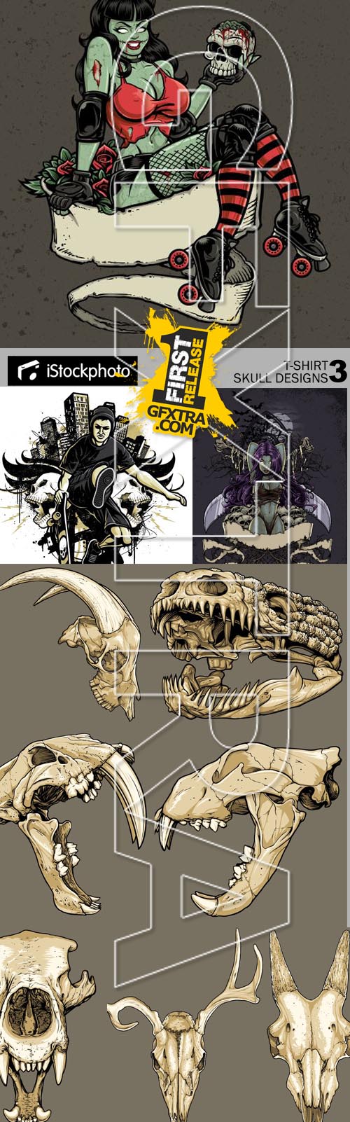 T-Shirt Skull Designs III, 10xEPS