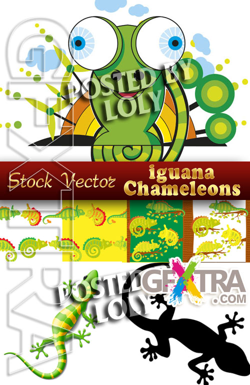 Iguana and Chameleon - Stock Vector