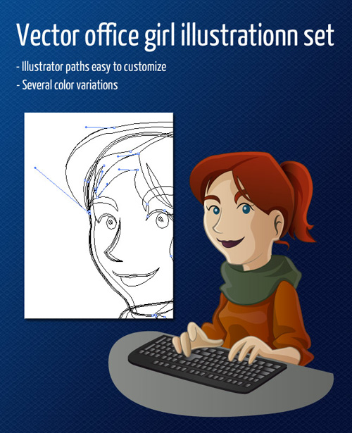 Vector Office Girl Character