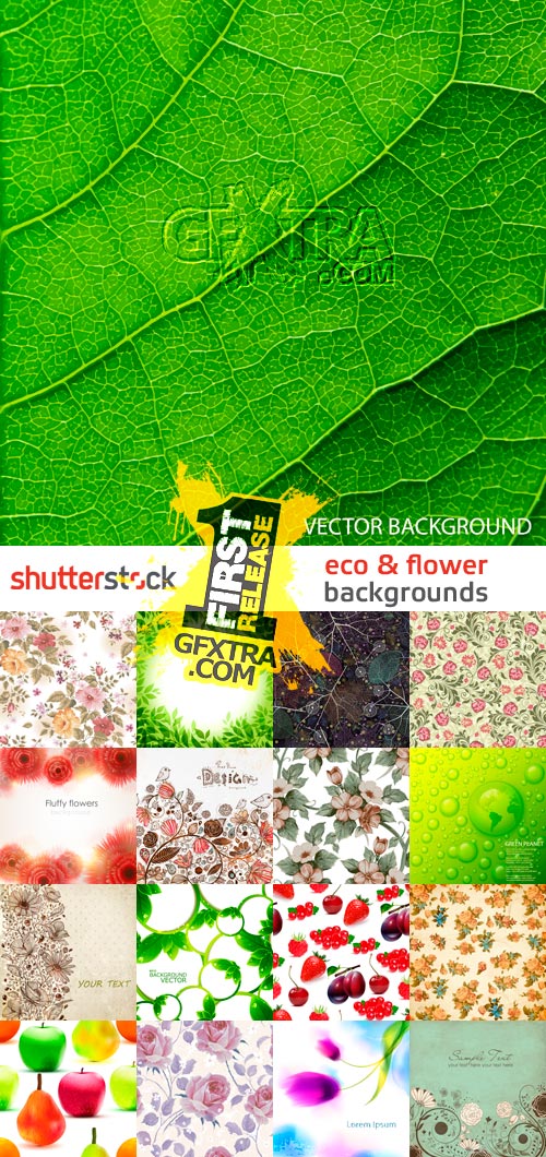 Eco & Flower Backgrounds 25xEPS
