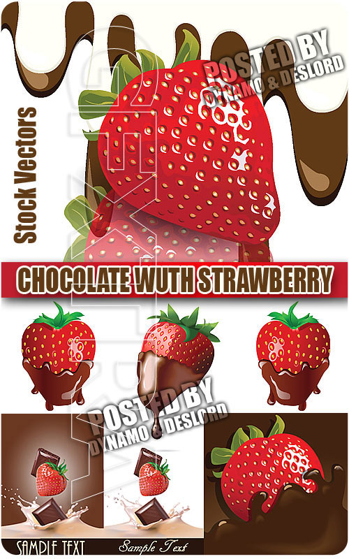 Chocolate wuth strawberry - Stock Vectors