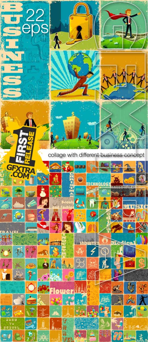 Business Concept Collages 22xEPS