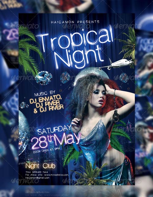 GraphicRiver - Tropical Night Party Flyer