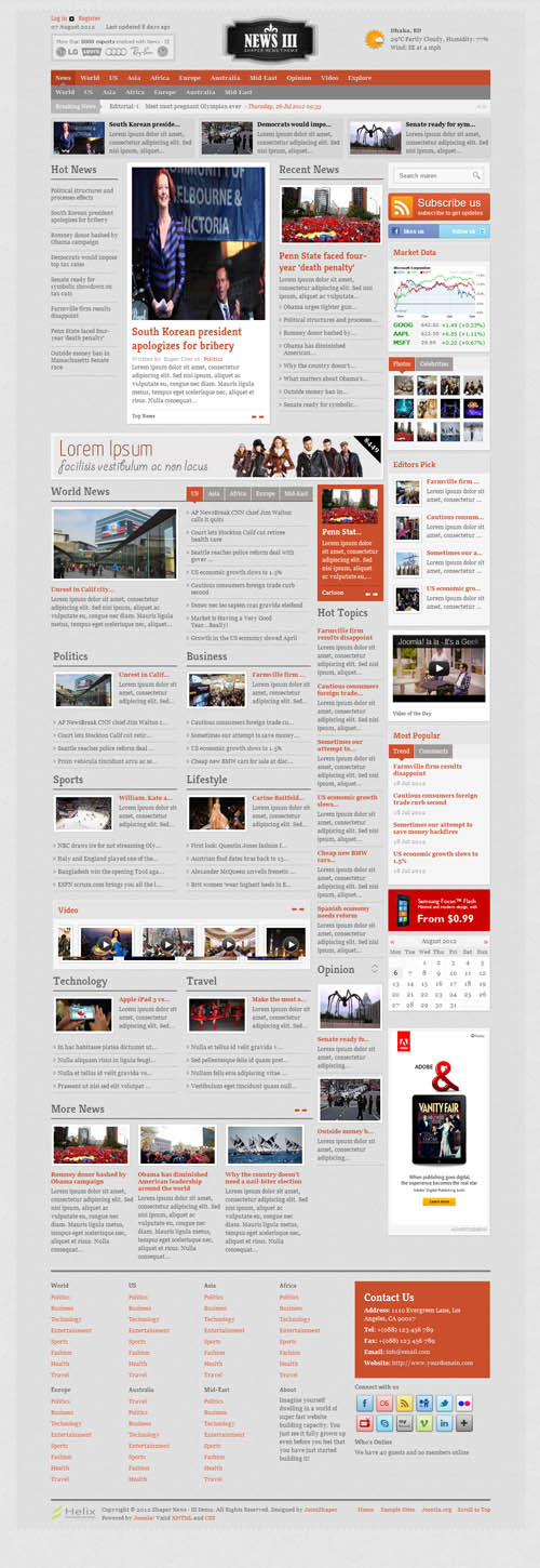 JoomShaper - Shaper News - III - Premium Newspaper Joomla 2.5 Template