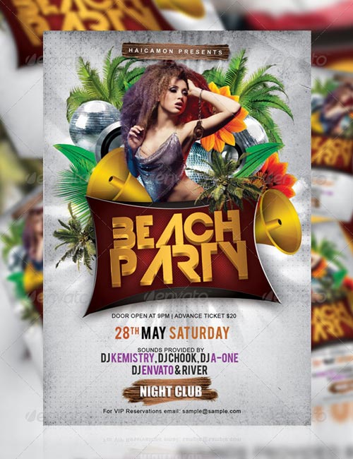 GraphicRiver - Beach Night Party Flyer
