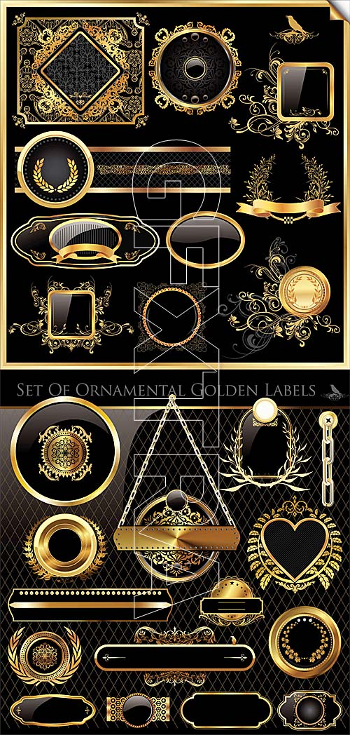Ornamental golden labels 3