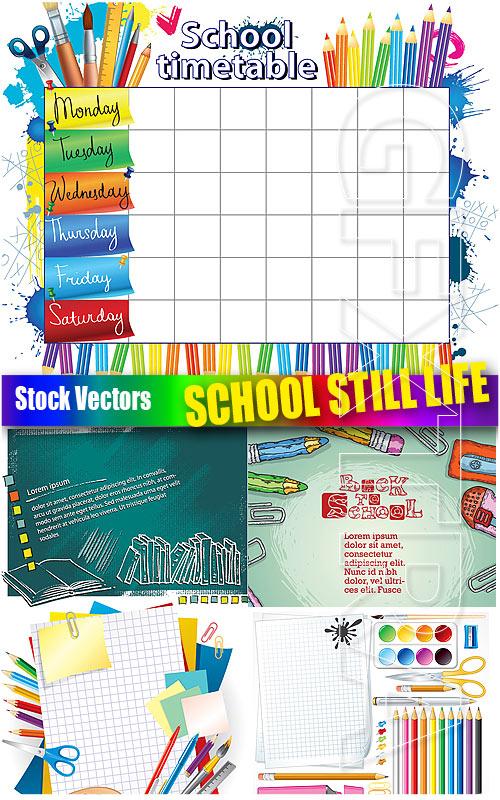 School still life - Stock Vectors