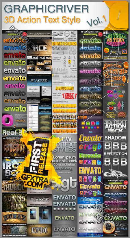 GraphicRiver - 3D Action Text Styles Bundle - I