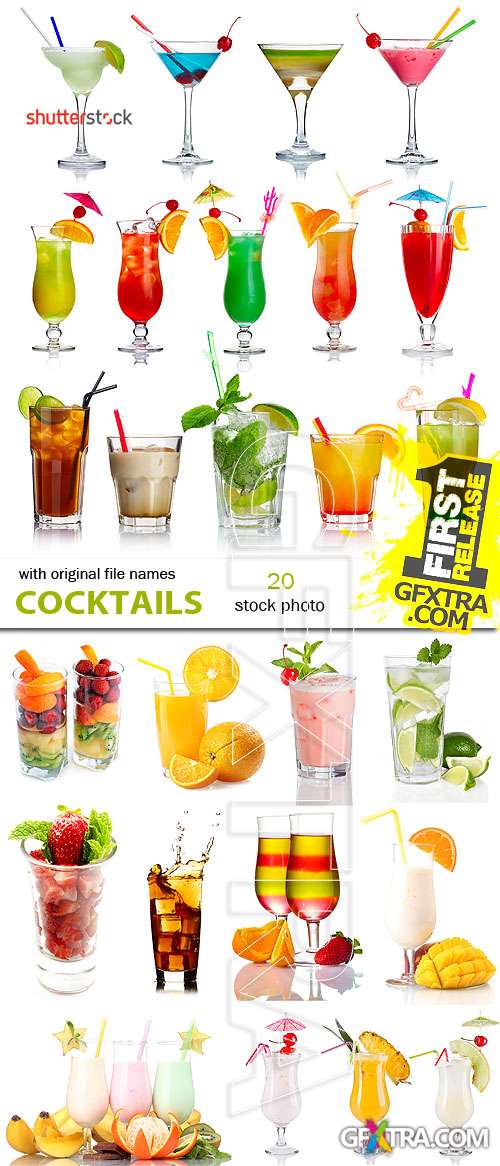 Cocktails on White Backgrounds 20xJPG