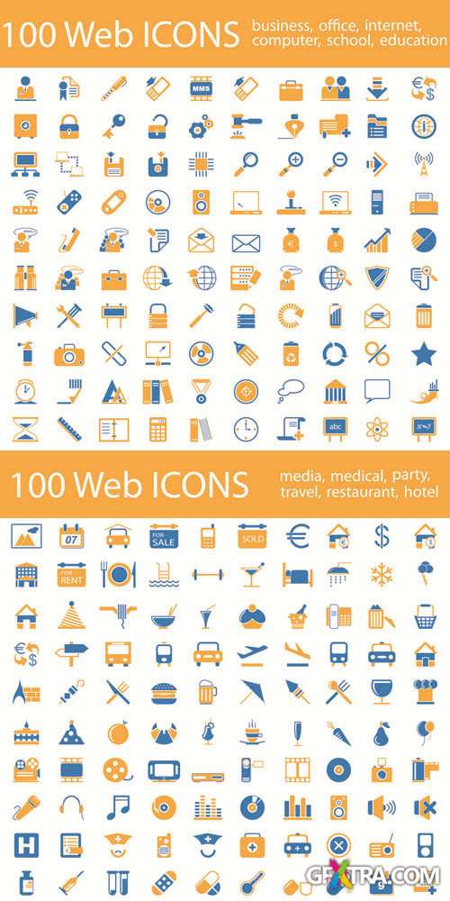 200 Web Icons - Vector Collection