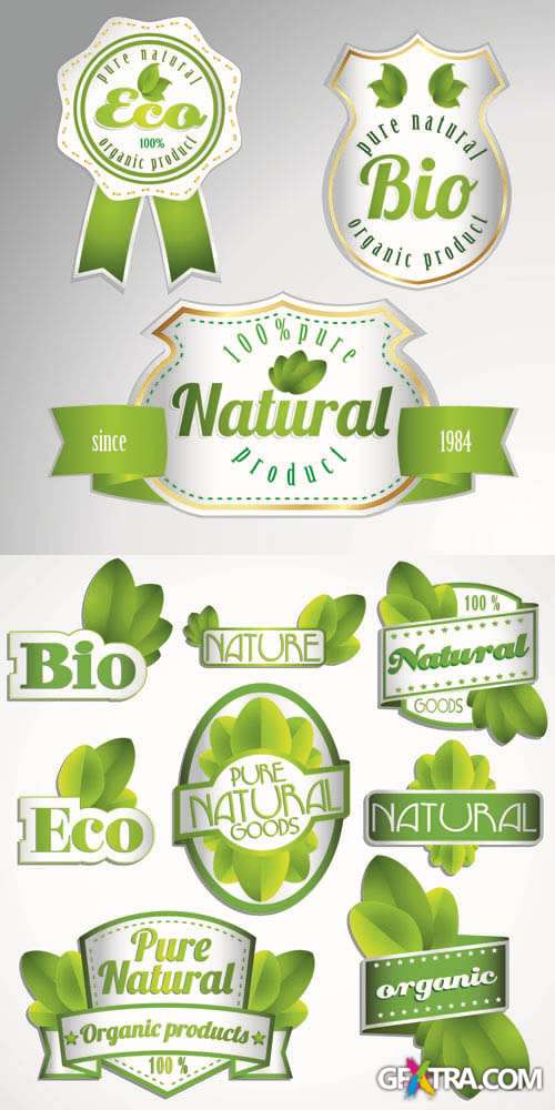 Natural - Labels Vector Collection #175
