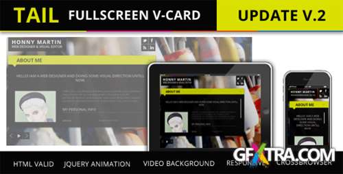 ThemeForest - Tail Fullscreen V-card v1.0