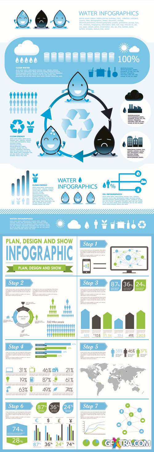 Water - Infographics Vector Pack #240