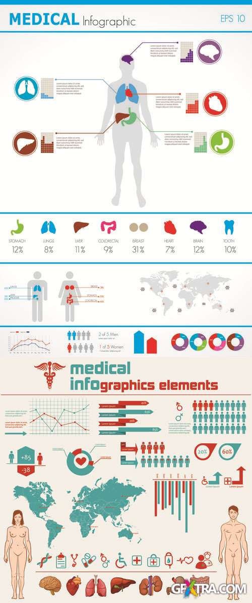 Medicine - Infographics Vector Pack #235