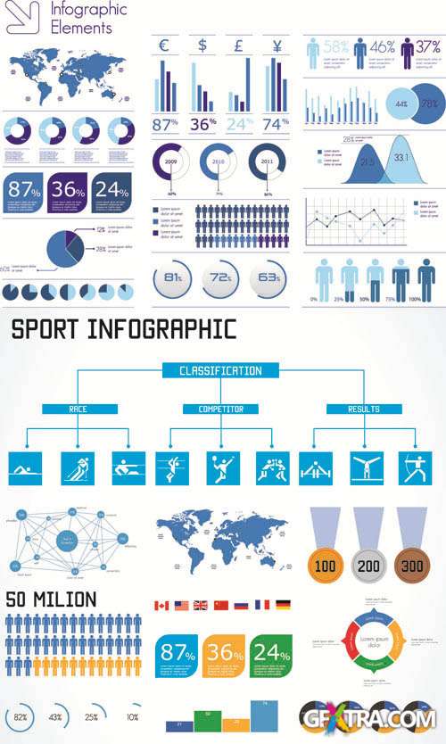 Sport - Infographics Vector Pack #234