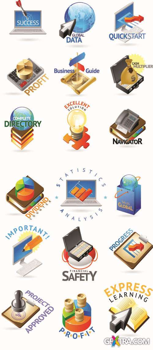 3D Web Vector Icons Collection #9