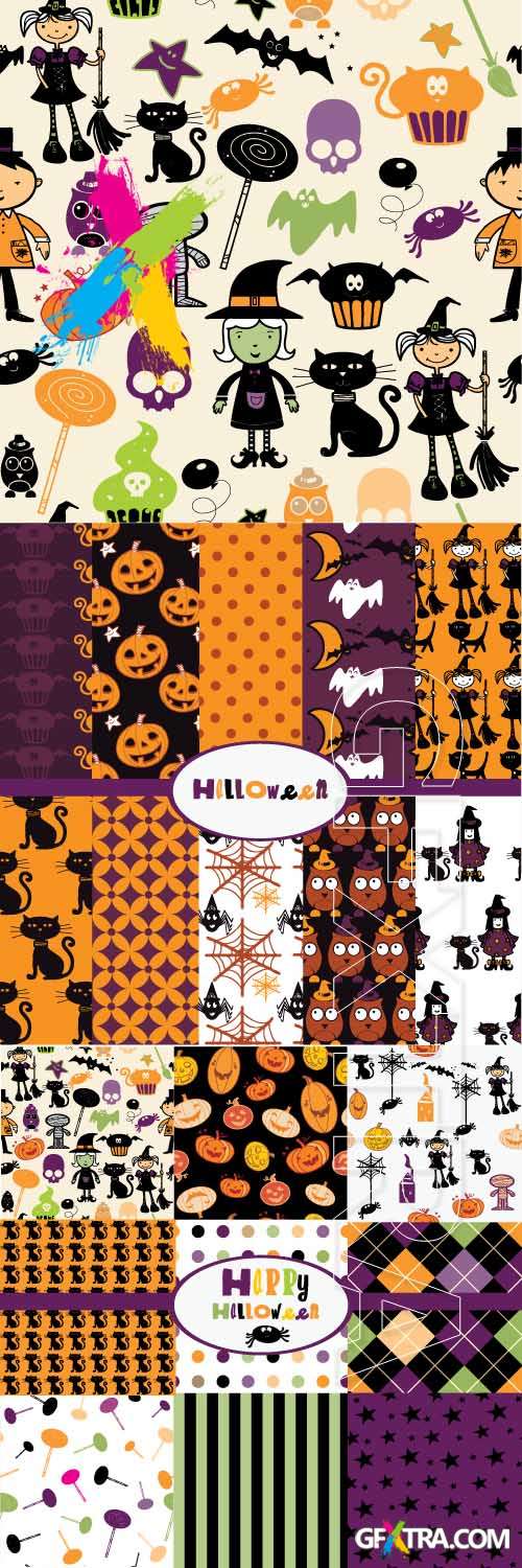 Halloween Seamless Pattern Set 2xEPS