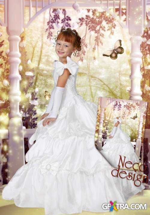 Children\'s template for girls - A little princess in the fairy garden
