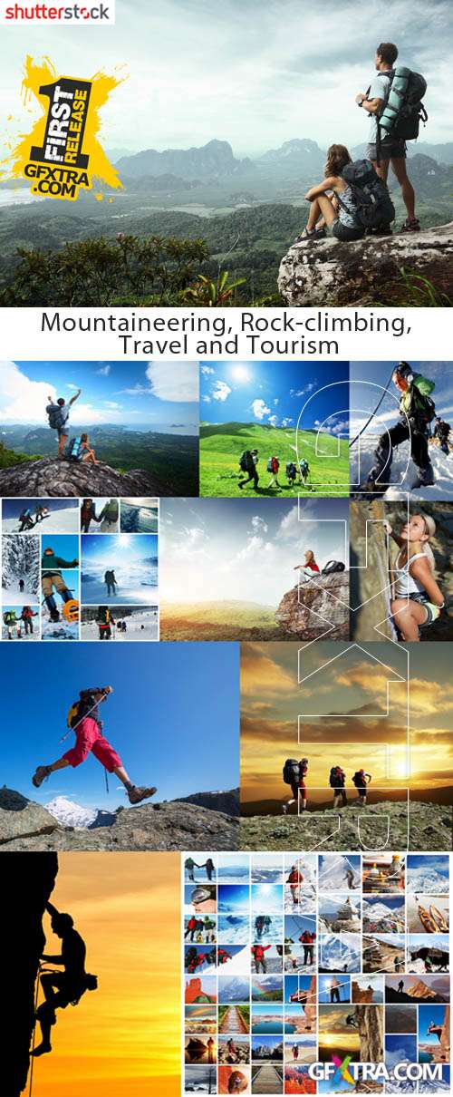 Mountaineering, Rock-climbing, Travel and Tourism - HQ Stock Photo