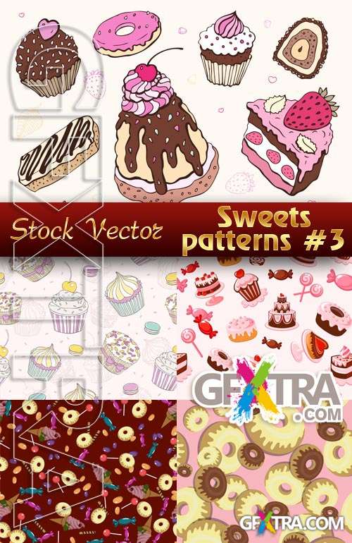 Sweets Patterns # 2 - Stock Vector