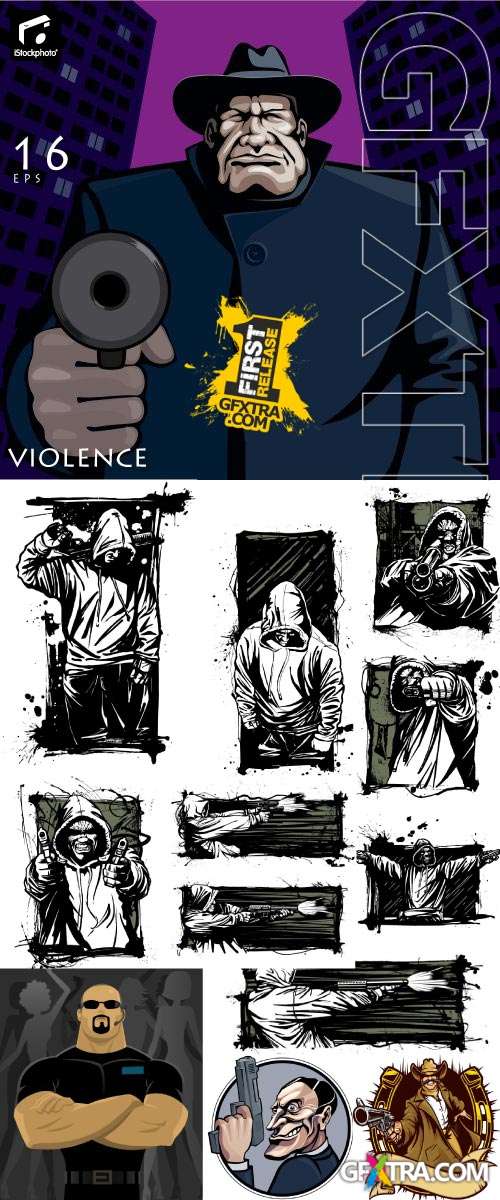 Violence Vector Toons 16xEPS