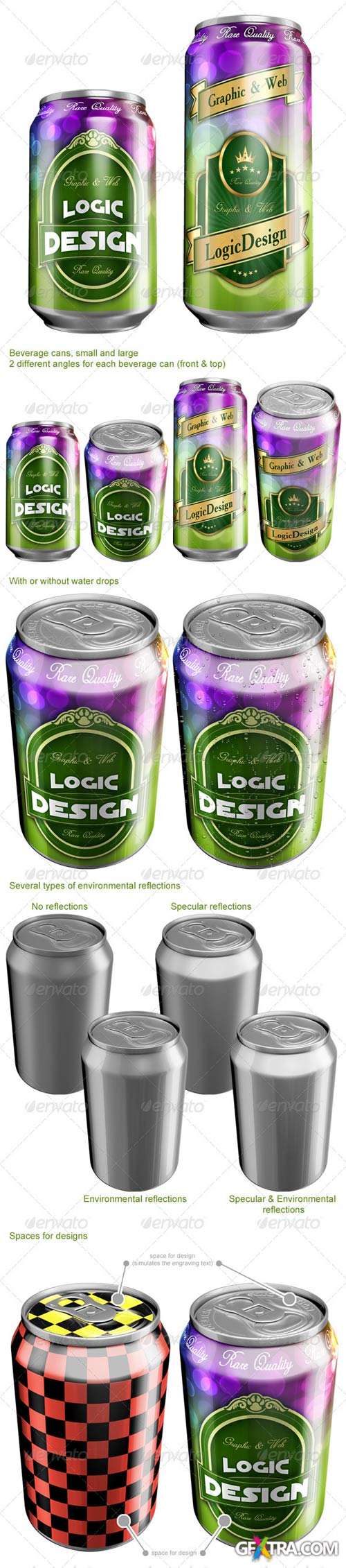 GraphicRiver - Beverage Cans Mock Up