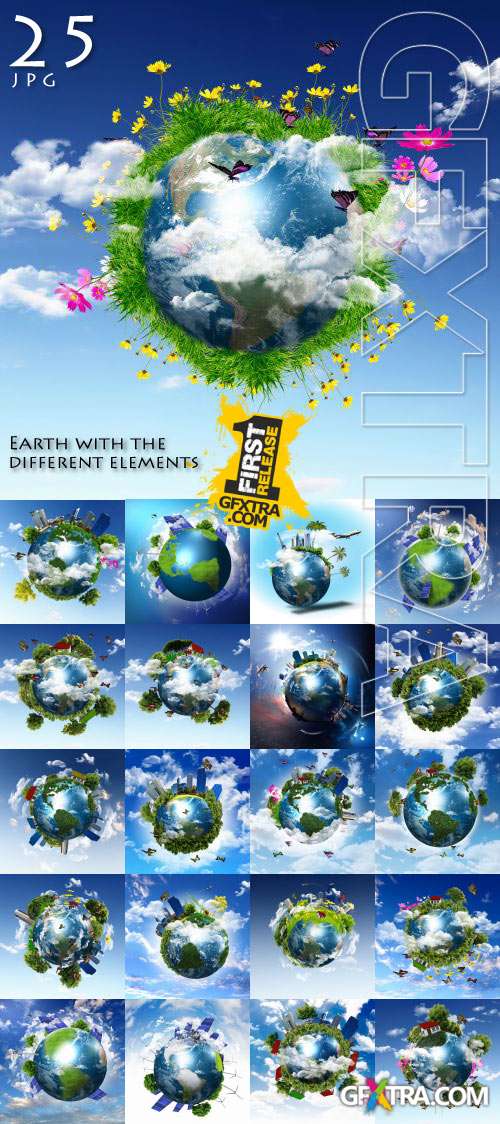 Earth With The Different Elements 25xJPG