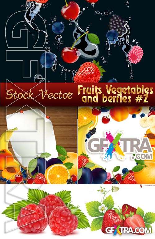 Fruits, vegetables and berries #2 - Stock Vector