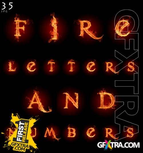 Shutterstock - Fire Letters And Numbers 50xJPG
