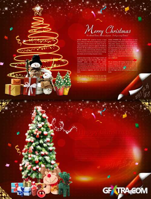 PSD Source - Christmas Atmosphere Design Poster For Celebrate New Year 2013