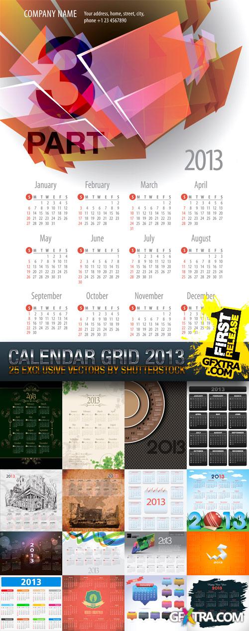 Calendar Grid 2013 Vol.3, 25xEPS