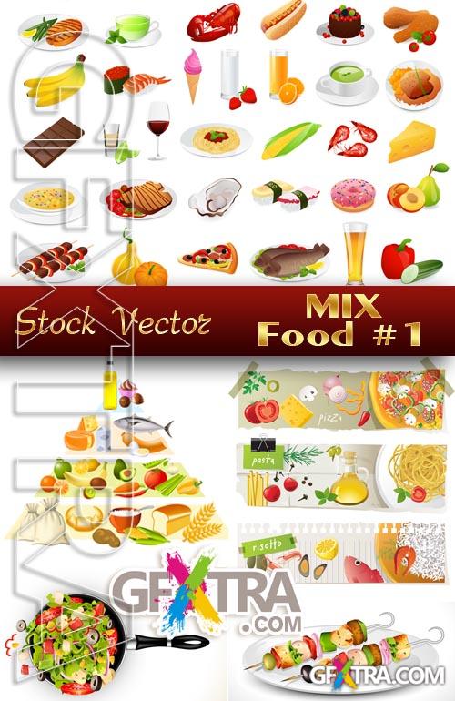 MIX. Vector Food #1 - Stock Vector