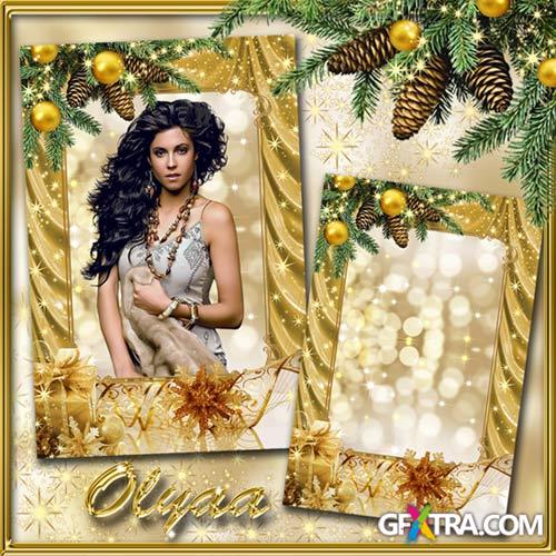 New Year\'s frame for a photoshop - All in gold