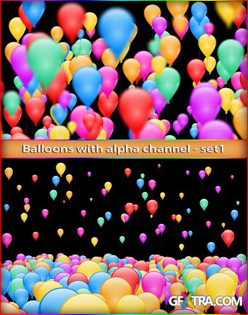 Alpha Channel Footage - Balloons - Colored Video Footage For Happy Birthday Celebrates