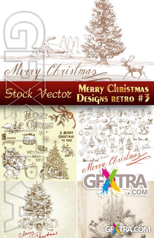 Merry Christmas Designs. Retro #3 - Stock Vector