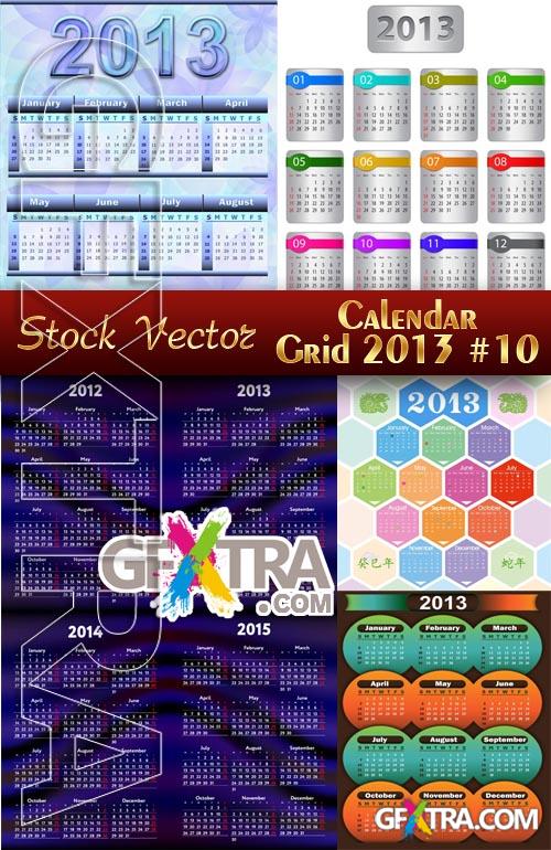 Calendar grid 2013 #10 - Stock Vector
