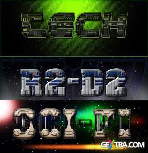 3 PS Styles - r2 d2, Tech and Sci-fi