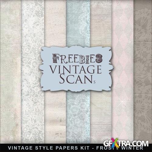 Textures - Vintage Style Winter Papers - Creative Hold Backgrounds