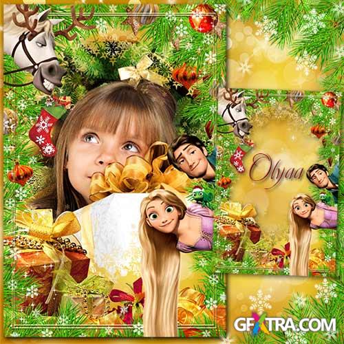 Children\'s festive frame - New Year\'s gifts from Rapunzel