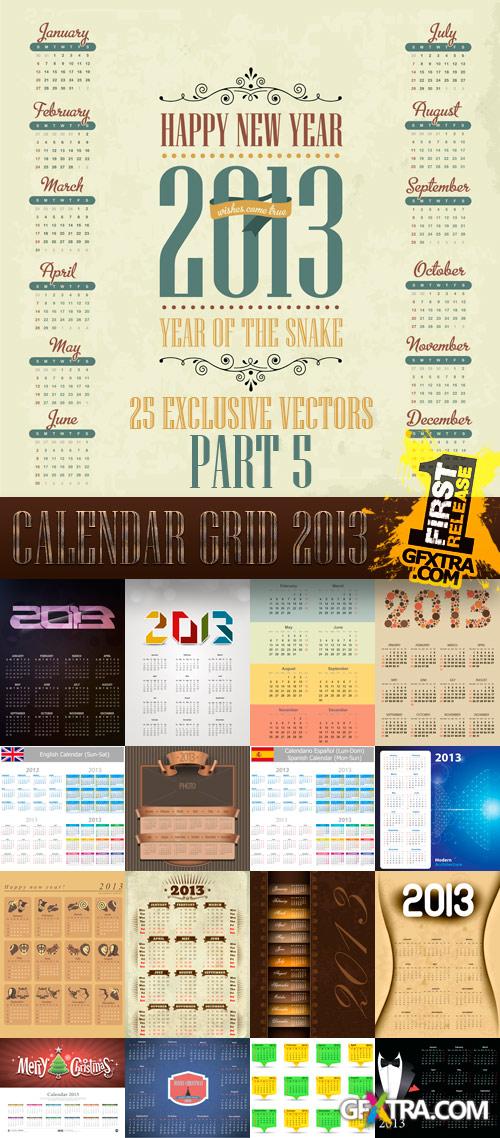 Calendar Grid 2013 Vol.5, 25xEPS