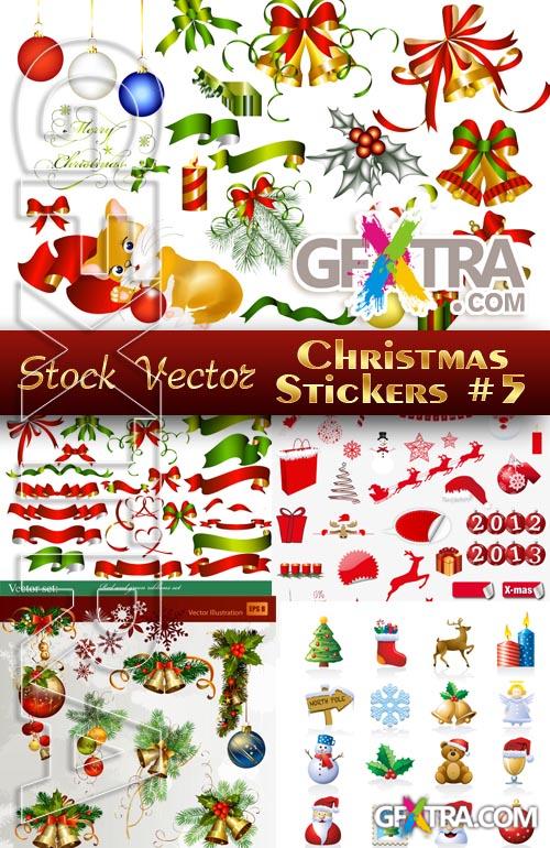 Christmas sticker #5 - Stock Vector
