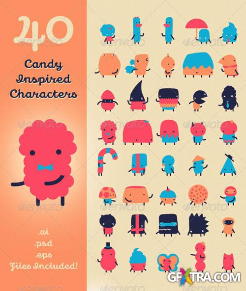 GraphicRiver - 40 Candy Inspired Characters 409294