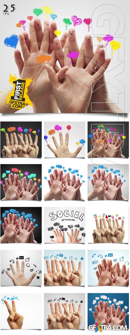 Fingers With Icons 25xJPG