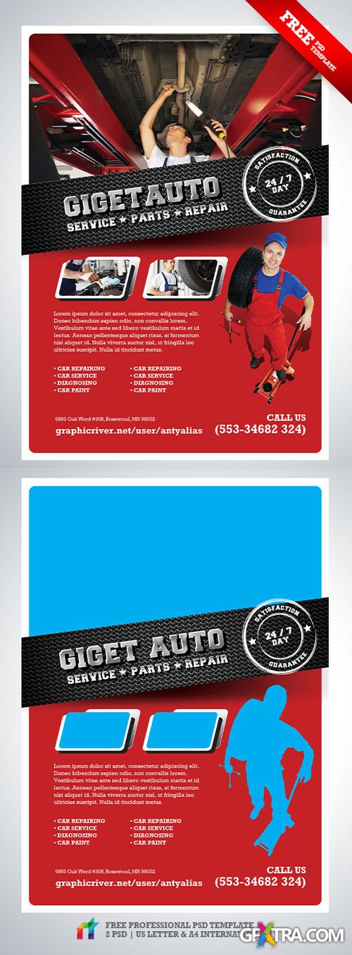 GiGET Auto Service Flyer/Poster PSD Template