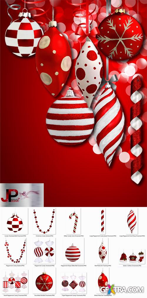 Christmas ornaments - Red and white